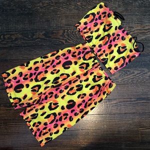 Leopard Bike Shorts Two Piece Set